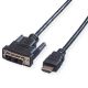 VALUE 11.99.5553 :: DVI Cable, DVI (18+1) - HDMI, M/M, black, 10.0 m