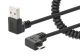 MANHATTAN 356237 :: Кабел USB-A към Micro-USB, спирален, за зареждане, ъглови конектори, 1 м, черен