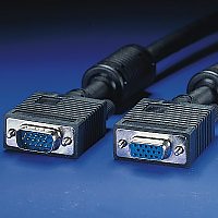 ROLINE 11.04.5353 :: VGA кабел HD15 M/F, 3.0 м с феритни накрайници, удължителен, Quality