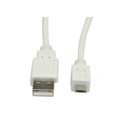 VALUE 11.99.8754 :: Кабел USB А/М - microB/M 0.8 м, бял цвят