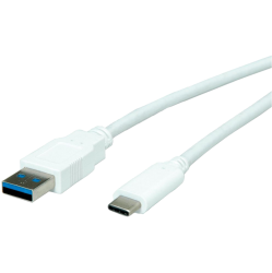 VALUE 11.99.9011 :: USB Type-C кабел, USB-C М - USB-А М, 5 Gbit/s, бял, 1.0 м