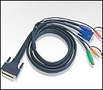 ATEN 2L-1701P :: KVM кабел, HD15 M + 2x PS2 M + 2 Audio plugs >> DB-25 Male, 1.8 м