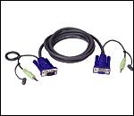 ATEN 2L-2402A :: KVM кабел, HD15 F + Audio plug >> HD15 M + Audio plug, 1.8 м