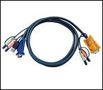ATEN 2L-5305U :: KVM кабел, HD15 M + 2x jacks >> USB type A M + HD15 M + 2x jacks, 5.0 м