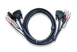 ATEN 2L-7D02U :: DVI KVM Cable, Single Link, DVI-D M + USB type A M + 2 Audio plugs >> DVI-D M + USB type B M + 2 Audio plugs, 1.8 m