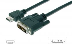 ASSMANN DK-330300-030-S :: DVI-D(18+1) - HDMI видео кабел, M/M, 3.0 м