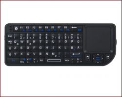 KeySonic KSK-3202 BT :: bluetooth мини клавиатура с тъчпад, дистанционно и лазерна показалка