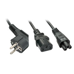 LINDY 30047 :: Захранващ Y-образен кабел, 1 x Schuko към 1 x C13 и 1 x C5, 2m