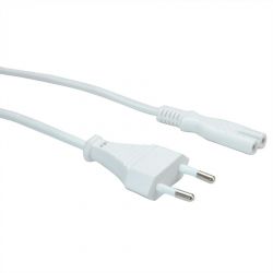 VALUE 19.99.2090 :: Euro Power Cable, 2-pin, white, 1 m