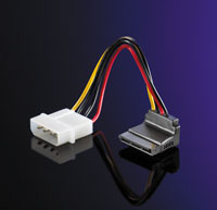 ROLINE 11.03.1061 :: Power Adapter Cable, 4-pin HDD to SATA (90°), 0.1 m
