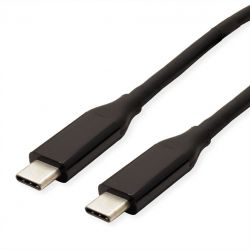 ROLINE 11.99.9081 :: VALUE USB4 Gen 3 Cable, PD (Power Delivery) 20V5A, with Emark, C-C, M/M, 40 Gbit/s, black, 0.8 m