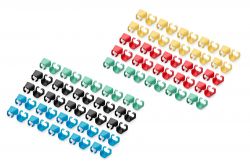 DIGITUS A-CC-M :: Цветни щипки за Patch кабел 100 бр. смесени цветове( 20х червен, зелен, син, жълт, черен) 
