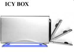 ICYBOX IB-361StUS-BL :: Външна кутия за 3.5" SATA HDD, алуминиева, светещ панел, USB 2.0 & eSATA интерфейс