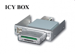 ICYBOX IB-801 :: Mobile Multi-Cardreader, 3.5" docking station & USB connector,  internal USB 2.0 interface, silver