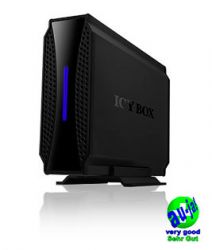 ICYBOX IB-371StUS2-B :: Външна кутия за 3.5" SATA HDD, алуминиева сплав, светещ панел и вентилатор, USB 2.0 & eSATA хост интерфейс