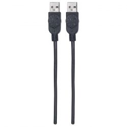 MANHATTAN 353915 :: Кабел USB 2.0 Type-A/M към USB Type-A/M 3m, black/