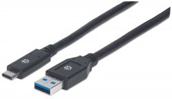 MANHATTAN 354981 :: USB 3.2 Gen 1, Type-A Male to Type-C Male, 5 Gbps, Cable, 3 m