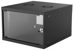 INTELLINET 714785 :: 19" Basic Wallmount Cabinet 6U, 560 mm Deep, IP20-Rated Housing, Flatpacked, Black