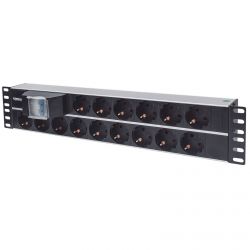 INTELLINET 714051:: 19" 2U Rackmount 15-Output PDU With Double Air Switch, 3 m