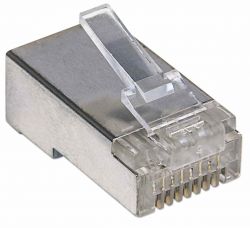 INTELLINET 790543 :: 100-Pack Cat.5e RJ45 Modular Plugs STP, 3-prong, for solid wire