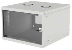 INTELLINET 714150 :: 19" Basic Wallmount Cabinet 6U, 400 mm Deep, IP20-Rated Housing, Flatpacked, Gray