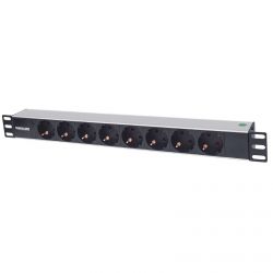 INTELLINET 714037 :: Разклонител PDU за 19" шкаф, 8 гнезда, 15A, UTE, алуминиев, 1.8 м