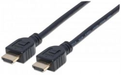 MANHATTAN 353939 :: In-wall CL3 High Speed HDMI Cable with Ethernet, HEC, ARC, 3D, 4K, M/M, Shielded, Black, 2 m