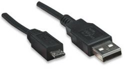 MANHATTAN 325684 :: Hi-Speed USB Device Cable, A Male / Micro-B Male, 3 m (10 ft.), Black