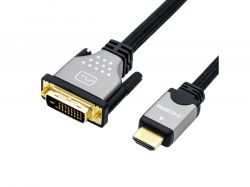 ROLINE 11.04.5876 :: Monitor Cable, DVI (24+1) - HDMI, M/M, black /silver, 1.5 m