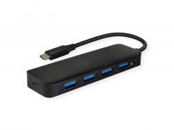 VALUE 14.99.5039 :: USB 3.2 Gen 1 хъб, 4 порта, Type C връзка с PC, със захранване