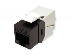 ROLINE 26.11.0375 :: Cat.6 (Class E) Keystone Jack SLIM, RJ-45, UTP, tool-free, black