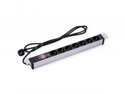 VALUE 19.99.1637 :: 19" PDU for Cabinets, 7x, 4000W, CEE 7/7 German Type, 3 m, black