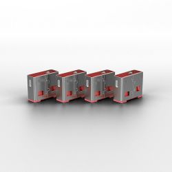 LINDY LNY-40460 :: USB порт блокер (без ключ) - пакет от 10бр. , розов