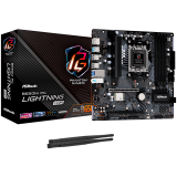 ASROCK B650M PG LIGHTNING WIFI AM5 Socket, 4x DDR5 7200+ Dual Channel RAM, PCIe 4.0 x16, 3.0 x16, 3x M.2 socket, 4x SATA 6GB, 17x USB, 7.1 Audio, Wifi 6E, 2.5GB LAN, mATX