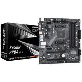 ASROCK Main Board Desktop B450M PRO4 (AM4, 4xDDR4, 1x PCIe 3.0 x16, 1x PCIe 2.0 x16, 1x PCIe 2.0 x1, 4x SATA III, RAID 0, 1, 10, 1x Ultra M.2 PCIe Gen3 x4, 1x M.2 SATA3, 1x COM Port header, 8x USB 3.0, GLAN, VGA, HDMI, DVI) mATX, Retail