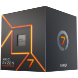 AMD CPU Desktop Ryzen 7 8C/16T 7700 (5.3GHz Max, 40MB, 65W, AM5) box, with Radeon Graphics and Wraith Prism Cooler