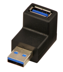 LINDY LNY-71260 :: USB 3.2 90 Degree Down Type A Male to A Female Right Angle Adapter