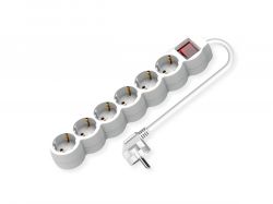 VALUE 19.99.0955 :: Power Strip, 6-way, with illuminated Switch, white, 1.5 m