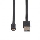 ROLINE 11.02.8760 :: ROLINE USB 2.0 кабел, USB Type A M - Micro USB B M, 1.0 м, Черен