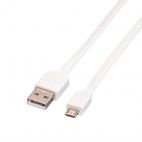 ROLINE 11.02.8761 :: ROLINE USB 2.0 кабел, USB Type A M - Micro USB B M, 1.0 м, Бял