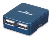 MANHATTAN 160605 :: Hi-Speed USB Micro хъб, 4 порта, син