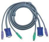ATEN 2L-1006P/C :: KVM кабел, HD15 M + 2x PS2 M >> HD15 F + 2x PS2 M, 6.0 м