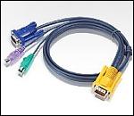 ATEN 2L-5202P :: KVM кабел, SPHD15 M >> 2x PS2 M + HD15 M, 1.8 м