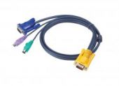 ATEN 2L-5206P :: KVM кабел, SPHD15 M >> 2x PS2 M + HD15 M, 6.0 м