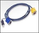 ATEN 2L-5206UP :: KVM кабел, HD15 M + USB type A M >> SPHD15 M, 6.0 м