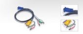 ATEN 2L-5303P :: KVM кабел, HD15 M + 2x PS2 M + 2 Audio plugs >> SPHD15 M + 2 Audio jacks, 3.0 м
