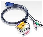 ATEN 2L-5305P :: KVM кабел, HD15 M + 2x PS2 M + 2 Audio plugs >> SPHD15 M + 2 Audio jacks, 5.0 м