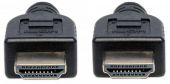 MANHATTAN 353946 :: HDMI кабел с Ethernet за монтаж в стена, CL3, HEC, ARC, 3D, 4K, M/M, Shielded, Черен, 3.0 m