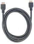 MANHATTAN 353946 :: HDMI кабел с Ethernet за монтаж в стена, CL3, HEC, ARC, 3D, 4K, M/M, Shielded, Черен, 3.0 m