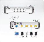 ATEN CS84U :: PS/2-USB KVM Switch, 4x 1